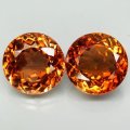 HPJ REF. POINT: WORLD CLASS 19.94 CT IF ITINGA ORANGE/BROWN IMPERIAL TOPAZ PAIR