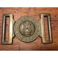 Rhodesian general service belt buckle with queen`s crown (partially striped background)