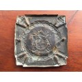 WW2 death plague brass plate with republic coat of arms (minus wood shield)