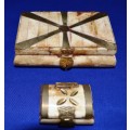 Two Beautiful Bone and Brass Trinket/Jewelery Boxes