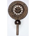Vintage Metal Transvaal Automobile Club Associate Badge. 8cm Diameter x 14cm Height