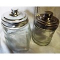 THICK CLEAR GLASS TEA CANISTER 2X