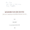 KINDERS VAN DIE DUINE -- Fritz Eloff (Geteken)