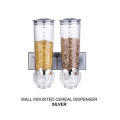 Double Cereal Dispenser Dry Food Storage Container - Wall Mounted