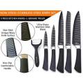 6pc NON-Stick Black Kitchen Knife Set