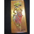 Vintage African Gastone 3D Copper Art