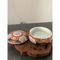 Japanese Imari Porcelain Trinket Box Bowl with Cover