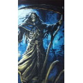 Grim Reaper - Night Time Graveyard Scene in Painted Art Style - 2XL 100% Cotton T-Shirt