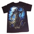 Grim Reaper - Night Time Graveyard Scene in Painted Art Style - 2XL 100% Cotton T-Shirt