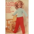 A LITTLE CASUAL - FOR 30 cm SINDY VINTAGE FASHION DOLL - SWEATER & TROUSERS - BARBIE ADJUSTMENT