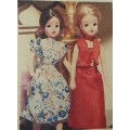 ALL DOLLED UP - A COLLECTION OF PATTERNS FOR 30 cm SINDY VINTAGE FASHION DOLL - FULL SIZE PULL OUT