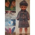 MOHAIR COAT & HAT FOR DOLLY + A COLLECTION OF KNITTING PATTERNS FOR 30 cm SINDY VINTAGE FASHION DOLL
