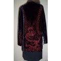 CITRON SANTA MONICA MAGNIFICENT VELVET JACKET WITH EMBROIDERED & SEQUINED DRAGON ON BACK - SIZE  34