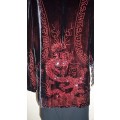 CITRON SANTA MONICA MAGNIFICENT VELVET JACKET WITH EMBROIDERED & SEQUINED DRAGON ON BACK - SIZE  34