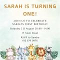 Safari animal birthday invitation printable editable invite template