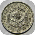 Top Grade 1933 SA Union:  The rare Sixpence 6d in EF!!