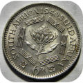Top Grade SA Union:  Lustrous 1940 Sixpence 6d in A/UNC!!!  (No proofs minted)