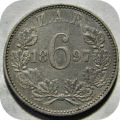Top Grade ZARs:  1897 Sixpence in A/UNC!!