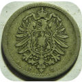 Ultra rare Error specimen:  1875 5 Pfennig Germany Deutsch Reich