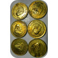 Top Grade SA Union:  6x 1963 van Riebeeck 1/2c in A/UNC!!  bid per coin.
