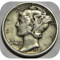 USA 1 Mercury 90% Silver Dime coin of 1939