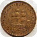 Bargain SA Union: 1955 Half penny 1/2d in EF below R30!