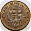 Top Grade SA Union:  1941 Half Penny in EF!