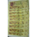 Bargain RSA notes: 10x Mboweni R200 notes (2004 to 2009) in VF (my opinion)  Bid per note.