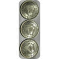 Top Grade SA Union:  Three Brilliant UNC 1960 Tickeys!!  Bid per coin.
