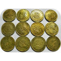 Bargain RSA:  12x 1961 van Riebeeck 1/2c in EF!!  bid per coin.