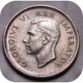 Rare SA Union:  1942 Sixpence 6d in A/UNC with Die Crack Error!  LOW clearance prices all round!!!