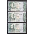 Set of C L Stals 1st Issue R10 notes in sequence