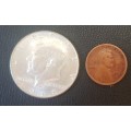 1968 USA half dollar 40% silver and 1921 Wheat penny (1 cent)