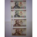 Kenya Mzee J. Kenyatta lot of 7 notes. Condition as shown. Bid per lot.