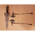 Replica of Kit Rae Umethar Fantasy Dagger & Pair of Display Axes