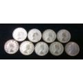 A COLLECTION OF 3d COINS FROM 1951-1959 BIDDING ARE PER COIN