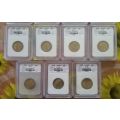 SACGS GRADED MANDELA 2008 COINS BIDDING ARE PER COIN TO TAKE ALL 23