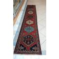 PERSIAN CARPET HAMADAN RUNNER 390cm x 70cm HAND KNOTTED (with certificate)
