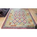 Afghan kilim 208cm x 162cm Hand Knotted (with certificate)