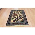 Persian Pictorial Tabriz Carpet 73cm x 55cm Hand Knotted