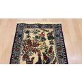 Persian Pictorial Tabriz Carpet 73cm x 55cm Hand Knotted
