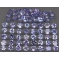CLEAREST! AAAA+ Natural Tanzanites 0.05ct Round cut Ravishing Colour. Excellent for bracelets.