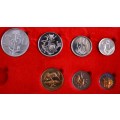 1975 PARTIAL PROOF SET IN RED S.A. MINT BOX - R1 START