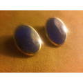 Vintage Sterling Silver Lapis Lazuli Clip On Earings