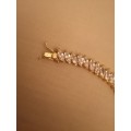 Yellow Gold Plated Marquise Cut Cz Bracelet