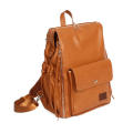Vegan Leather Nappy Diaper Backpack with accessories - Brown
