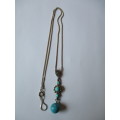 925-Sterling Silver, Turquoise and Marcasite Chain/Necklace
