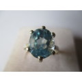 925 Sterling Silver and Genuine Blue Topaz Ring.