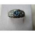 925  Sterling Silver and Genuine Blue Topaz Ring
