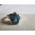 Sterling Silver and London Blue topaz Ring